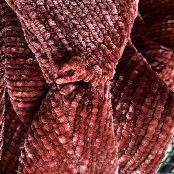 Zara Knit Chenille V-Neck Long Sleeve Oversize Sweater Maroon Red Small (XL Fit) - Picture 7 of 7